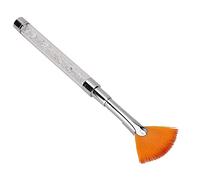 BRRNOO Stylo Nail Art, Design en Forme D'éventail avec Brosse en Fibre Douce et Acryliques, pour Extension de Photothérapie Dégradée et Manucure DIY (tige de cristal blanc)