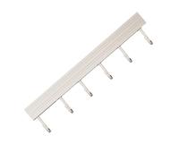 Brrnoo Support Mural pour Crochets de Cuisine dans l'espace, Solution de Rangement pour Outils en Aluminium avec 10 Crochets, Aucun Perçage Requis, Design Blanc Moderne pour un Accès Facile (6
