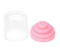 Brrnoo Support pour Perceuse à Ongles, Porte-embouts Organiseur 48 Trous en Plastique avec Couvercle pour Outils de Meulage et Sculpture, Usage Salon (PINK)