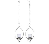 BRRNOO Suspension Mural Vintage en Fer 2 Pièces, Porte-Bougies Robustes
