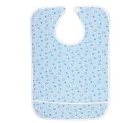 BRRNOO Tablier à Bavette étanche Double Couche, Lavable et Réutilisable avec Fond en PVC et Dessus en Coton Floral, pour Adultes âgés, Protection contre les Fuites de (Double couche-fleur rose 45*65)