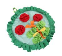 Brrnoo Tapis de Reniflage Lapin à Motif de Trois Fleurs Rouges, Tapis d'alimentation Interactif pour Animaux de Compagnie, Intérieur et Extérieur, Velours Doux