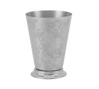 BRRNOO Tasse Julep à la Menthe en Acier Inoxydable, Bord élégant Finition Argentée Style Vintage, avec Acier Inoxydable 304, pour Mules de Moscou Gin Tonic Rhum Cocktail Barman (Texture de la feuille)