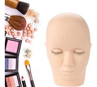Brrnoo Tête de Mannequin D'esthétique, Tête de Mannequin de Cils, Tête de Mannequin de Cosmétologie, Tête de Visage de Poupée pour les Cils, Tête de Formation Pratique chauve pour professionnels