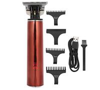 Brrnoo Tondeuse à Cheveux électrique avec écran LCD étanche, Moteur Puissant de 5 W, Batterie au Lithium de 1 400 MAh avec 3 Peignes de Guidage pour la Coupe de Cheveux à la Maison, (rouge)