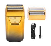 Brrnoo Tondeuse à Grille électrique pour Hommes - Tondeuse à Favoris et à Affichage LED avec Batterie de 1200 MAh, Tête Réglable, à Cheveux et à Barbe à Double Grille (GOLD)