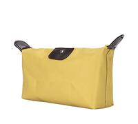 BRRNOO Trousse à Maquillage étanche en Nylon, Pochette de Rangement Compacte et Portable avec Fermeture éclair Fluide, pour Organiser Vos Produits de Toilette et cosmétiques. (Yellow)