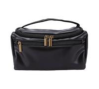 BRRNOO Trousse de Toilette Suspendue pour Hommes, Organisateur de Toilette de Voyage en Cuir PU de Grande capacité avec Crochet Rotatif renforcé à 360 °, pour Voyage d'affaires, S (Black)