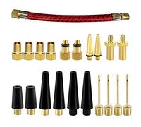Brrnoo Valve de Pneus Kit de 21 Adaptateurs pour Pompe à Air de Vélo Compatible avec Valves Presta Schrader Dunlop et Plus