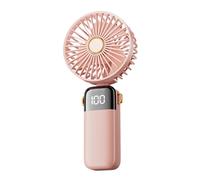 Brrnoo Ventilateur électrique Portable Mini Ventilateur de Bureau Suspendu au Cou avec Moteur de 12 000 Tr/min 5 Vitesses Réglables 16 ℃ Refroidissement de la Glace - 30 DB Silencieux (PINK)