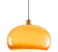 BRRSKBK 15"Grande suspension en verre pour salle à manger, luminaire suspendu en verre soufflé orange, lampe suspendue au plafond du milieu du siècle, lustre moderne doré vintage pour cuisine, îlot, c