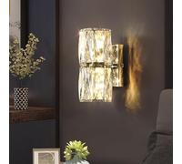 BRRSKBK Applique Murale en Cristal argenté Moderne pour Couloir, éclairage Mural linéaire câblé en Or, Lampe Murale à Longue Bande pour Salle de Bain, pour Chambre à Coucher, Salon, escalier, Ferme