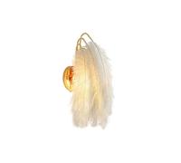 BRRSKBK Applique Murale Moderne en Plumes Blanches françaises pour Couloir, décoration dorée pour Chambre à Coucher, Lampe Murale câblée pour Salon, Chevet d'enfant, Salle de Bain, Salle à Manger