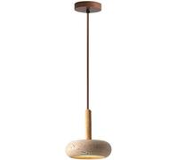 BRRSKBK Lampe à Suspension en travertin Wabi-Sabi Solide et Durable pour allée de café du Milieu du siècle, Abat-Jour en Pierre Naturelle, Mini Lampe à Suspension pour Salle à Manger, îlot de Cuisine