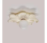 BRRSKBK Plafonnier encastré à Fleurs Blanches Luminaires de Plafond de Couloir en Bois Plafonnier du Milieu du siècle Éclairage de Plafond de Ferme Lampe de Plafond de Cuisine Vintage pour Couloir de