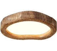 BRRSKBK Plafonnier LED encastré en bois à intensité variable, plafonnier moderne du milieu du siècle, plafonnier plat rond vintage rustique, plafonnier de cuisine de ferme pour chambre à coucher, sall