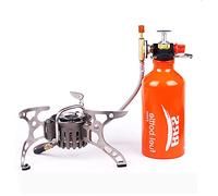 BRS-8 Cuisinière d'extérieur multi-combustibles - Réchaud à kérosène portable avec brûleurs à gaz pliables pour camping et pique-nique