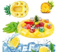 Brs-Porte-Gobelet Gonflable Flottant, 2 En 1 Boissons Et Porte-Collation Bar De Piscine 8 Trous Grande Capacité Dessous De Verre Beau Flottant Porte-Bouteille Gonflable Été Piscine Fête