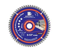 BRSCHNITT 1pièces 165mm TCT Lame De Scie Circulaire Dents 60T Multi-matériaux Disque à Découper Avec Rondelle 20/16mm pour Bois Aluminium Plastique