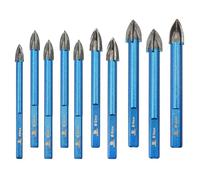BRSCHNITT Foret à maçonnerie 3/16", 6,3 x 11,4 x 6,9 x 5,9 cm - Embouts en carbure de tungstène - Forets à béton pour pots, bouteilles, carreaux de céramique, verre, brique, céramique - Queue