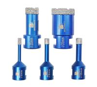 BRSCHNITT Forets Diamant 6/8/10/20/35 mm - trepan carrelage avec Filetage M14 pour Perçage à sec en Porcelaine Carrelage Granit Marbre(5 Pièces)