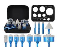 BRSCHNITT Lot de forets diamantés pour carrelage - 6/8/10/25/28/32/35/45/65 mm - Foret diamanté pour carrelage en porcelaine, céramique, granit, marbre et autres - Avec diamant Fresa Diamantata de 20