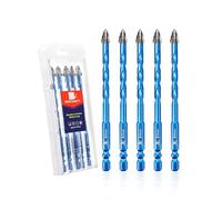 BRSCHNITT Set de Foret Sec - 5 Pièces 8MM Foret Bois Dentelé Nouveau foret excentrique pour bois plastique maçonnerie céramique verre béton marbre brique