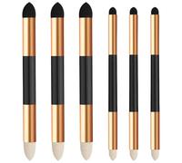 BRTNUP Lot de 6 estompes à double pointe pour pastels à l'huile, crayons pastels et esquisses, 2 tailles, réutilisables, avec éponge et pointes en feutre (doré)