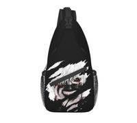 BRTOLIIAO Anime Kaneki Ken Sling Sac poitrine Manga Tokyo Ghoul Japon Sac à dos bandoulière à bandoulière pour hommes Voyage Randonnée Sac à dos