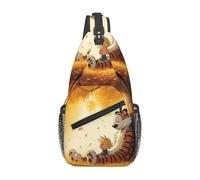 BRTOLIIAO Calvin Hobbes Sac de poitrine classique Sac à dos bandoulière pour hommes Sac poitrine Sac poitrine de voyage Randonnée Sac à bandoulière