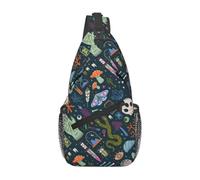 BRTOLIIAO Curiosités personnalisées Sangle bandoulière à motif sorcière d’Halloween pour hommes Sorciers magiques magiques sacs poitrine pour la randonnée