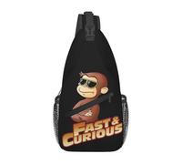 BRTOLIIAO Curious George Fast et Curious V2 Sac poitrine pour hommes Sac bandoulière bandoulière Sac poitrine de voyage Randonnée Sac à bandoulière