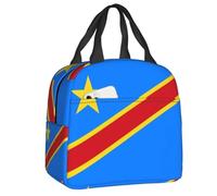 BRTOLIIAO Drapeau personnalisé du Congo Kinshasa Sac à lunch pour femmes glacière Boîte à lunch thermiquement isolée pour un bureau d’adulte