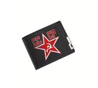 BRTOLIIAO Emblème en faucille en forme d’étoile rouge Portefeuille soviétique pour hommes Impression Simple Moderne Élégant Affaires Noël du Petit Père