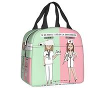 BRTOLIIAO Enfermera En Apuros Médecin Animé Infirmière Sac à repas Glacière Boîte à lunch chaude isolée pour enfants Devoirs Nourriture Sacs fourre-tout