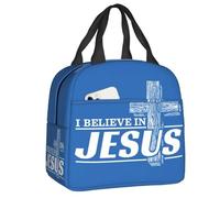 BRTOLIIAO Je crois en Jésus-Christ Sac à lunch Refroidisseur thermique Boîte Bento isolée Enfants pour femmes Travail Nourriture scolaire Sacs fourre-tout
