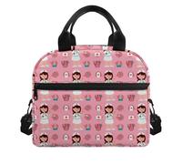 BRTOLIIAO Kawaii Cute Nurse Cap Modèle d’ambulance Grande capacité Réduction de la charge Sac à lunch Sac zippé multi-poches Kit d’outils d’infirmière Logo personnalisé