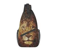 BRTOLIIAO Les noms de Dieu Jésus Lion Sac à écharpe pour hommes Mode Christian Catholic Shoulder Chest Sac à dos bandoulière Cyclisme camping