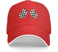 BRTOLIIAO Mode décontractée Casquettes de baseball masculines Drapeaux à carreaux Voiture de course Mât de drapeau Cascade de papa réglable