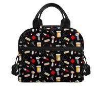 BRTOLIIAO Mode Kawaii Infirmière Outil médical Outil Imprimé Femme Grande Capacité Sac à Manger Mulit Sac à main Isolant de Voyage Extérieur Sac Résistant à la Saleté