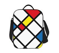 BRTOLIIAO Mondrian Minimalist De Stijl Art moderne Sacs à lunch isolés Boîtes à lunch Refroidissante Boîte thermique Sacs fourre-tout nourriture pour fille