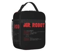 BRTOLIIAO Monsieur Robot Fou Sac à déjeuner isolé pour femmes Arch programmeur Linux Refroidisseur Bento thermique Plage Camping Voyage
