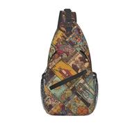 BRTOLIIAO Personnalisé Les grands arcanes du tarot Patchwork Sling Bandoulière Hommes Occult Witch Spiritual Sacs d’épaule pour voyager