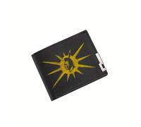 BRTOLIIAO Profil amérindien jaune à éclats noirs Portefeuille d’Hommes Impression Simple Moderne Stylé Entrepreneur Petit ami du père Chri