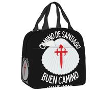 BRTOLIIAO Sac à déjeuner isolé personnalisé Buen Camino de Santiago pour femmes Refroidisseur thermique imperméable Espagne Compostelle Bento Box Camping Voyage