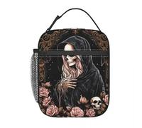 BRTOLIIAO Sac à lunch en forme de crâne gothique La boîte à déjeuner en plein air Reaperess pour femmes Sac à main en fourre-tout thermique pour créatrice de mode Sac glacière Oxford