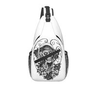 BRTOLIIAO Santa Muerte sac de poitrine espagnol pour hommes sangle bandoulière sac à dos bandoulière sac poitrine voyage randonnée sac à dos de jour
