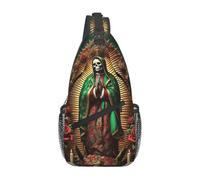 BRTOLIIAO Santa Muerte sac de poitrine espagnol pour hommes sangle bandoulière sac à dos bandoulière sac poitrine voyage randonnée sac à dos de jour