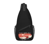 BRTOLIIAO Steak drôle, sac de jeu de mots végétarien Sac poitrine pour hommes Sling bandolière Sac à dos bandoulière Sac poitrine de voyage Randonnée Sac à dos d’une journée