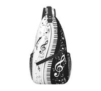 BRTOLIIAO Touches de piano personnalisées, notes musicales, sac à dos bandolière bandolière pour hommes, sac à bandoulière sur poitrine personnalisé pour un sac de voyage